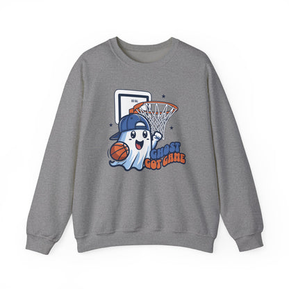 Ghost Got Game Halloween Sweatshirt, Funny Basketball Shirt Gift, Spooky Season, Halloween Ghost Sweatshirt, Womans Oversized Shirt