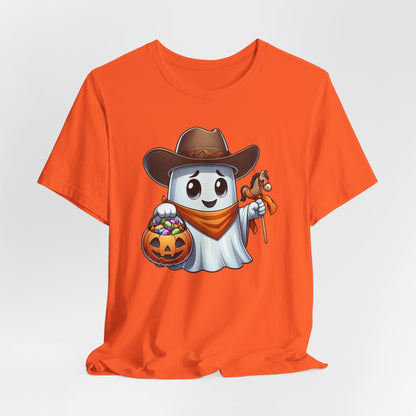 Ghost Cowboy Halloween Shirt, Funny Cowboy Shirt Gift, Spooky Season, Halloween Ghost Tee, Womans Oversized Shirt, Cowgirl Gift