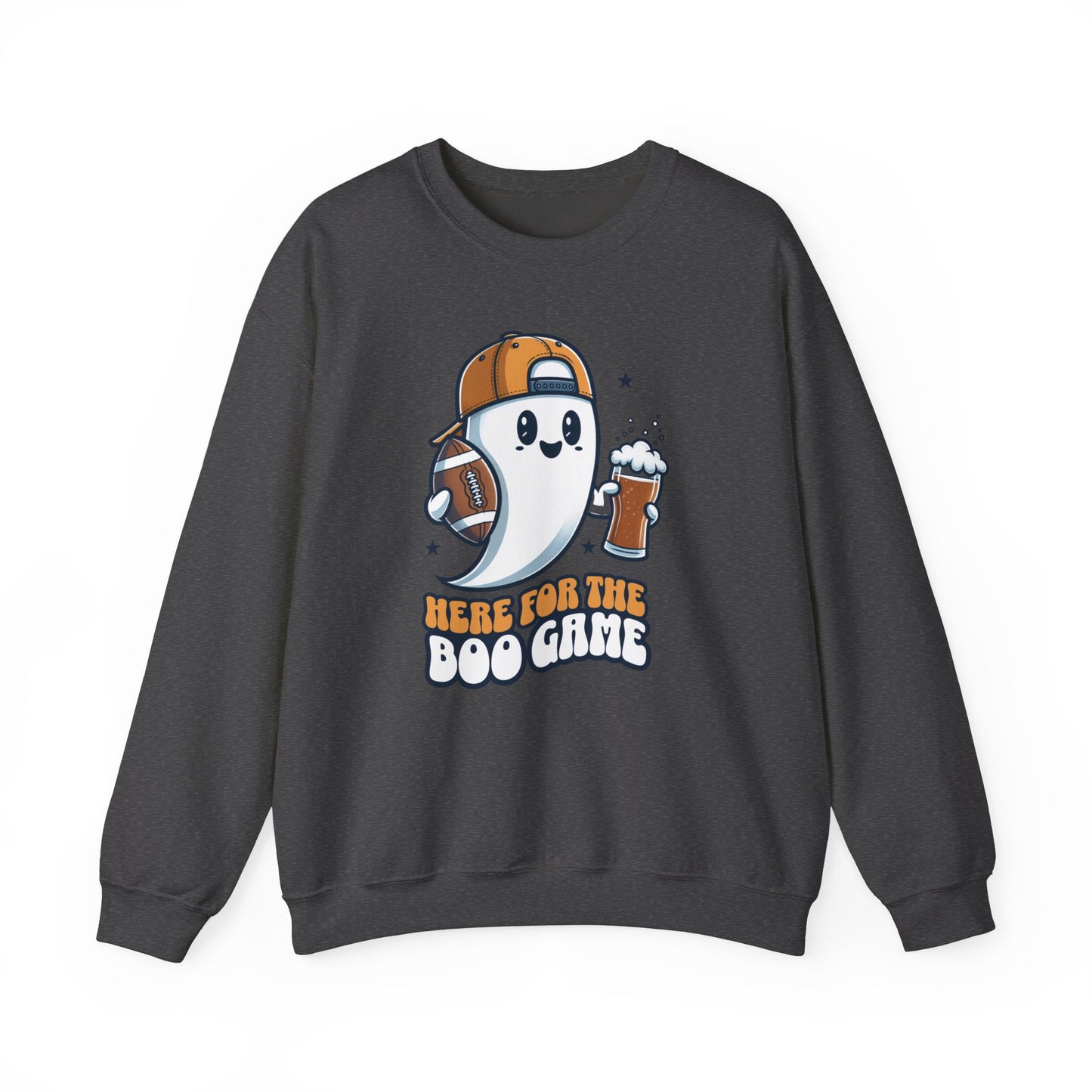 Here For The Boo Game Halloween Sweatshirt, Funny Football Shirt Gift, Spooky Season, Halloween Ghost Sweatshirt, Womans Oversized Shirt