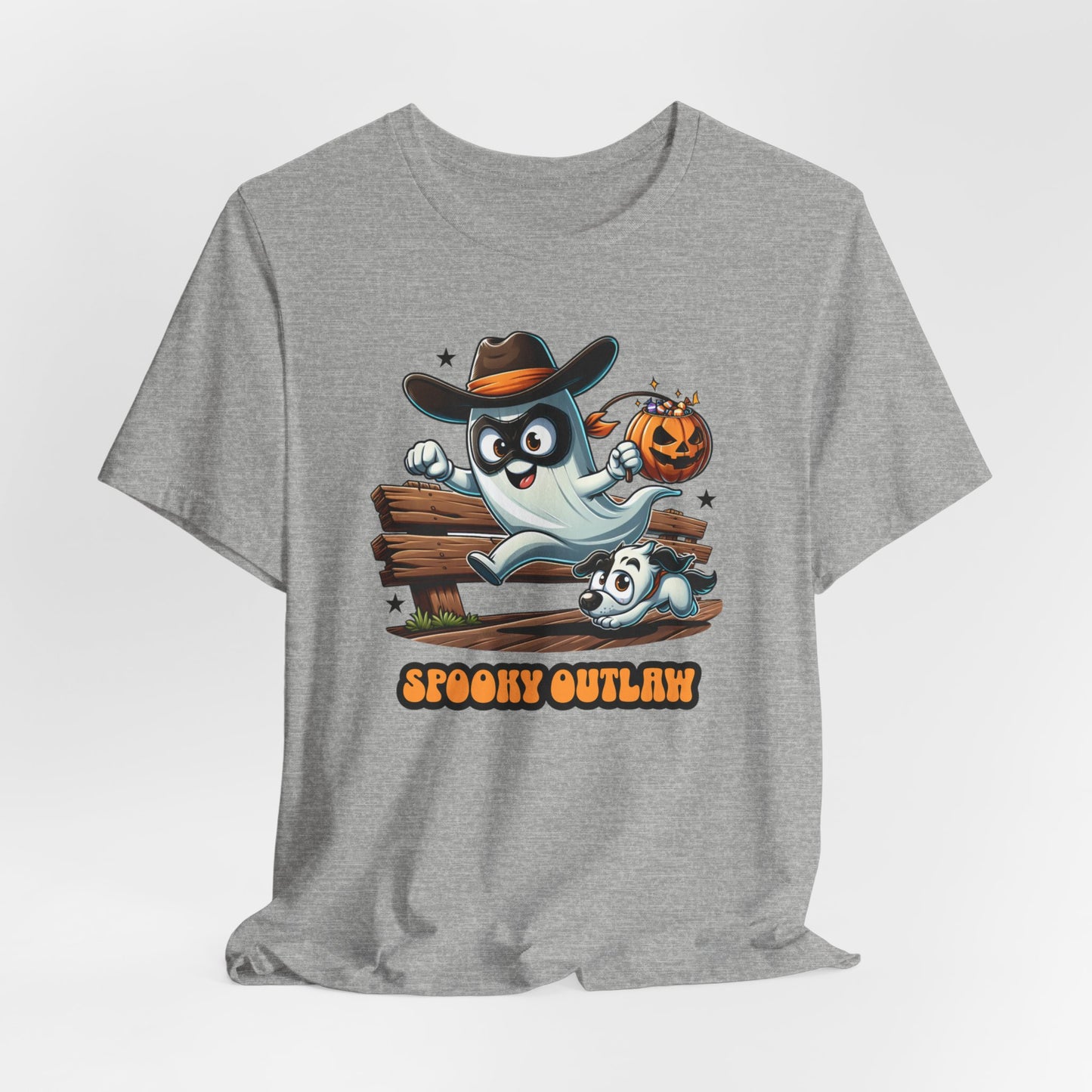 Ghost Spooky Outlaw Halloween Shirt, Halloween Women's Mens Shirt, Cute Halloween Cowboy Ghost Shirt, Trick or Treat Shirt, Halloween Gift