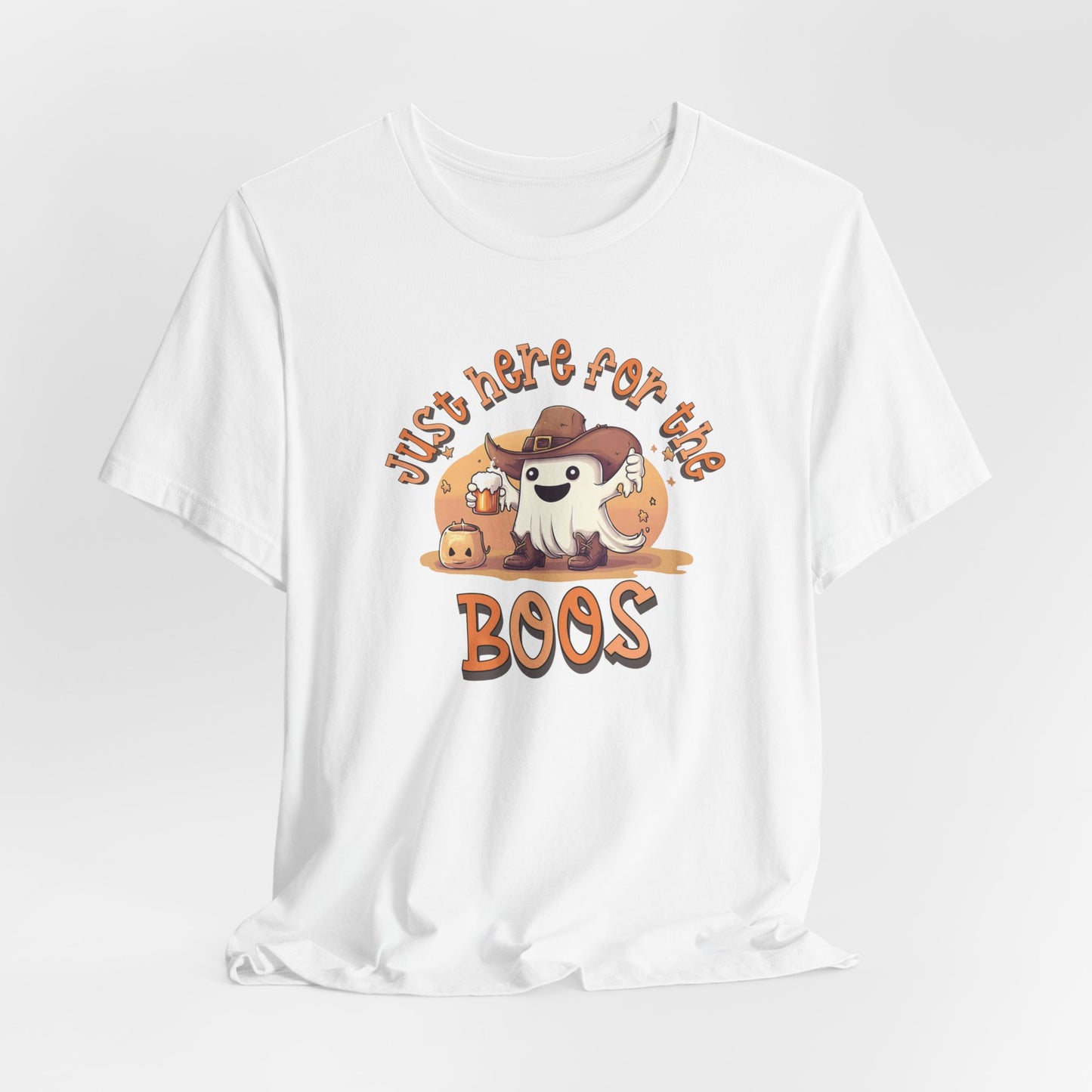 Just here for the Boos T-Shirt, Halloween Ghost Tshirt, Spooky Season Tee, Spooky Ghost Tee, Spooky Vibes Shirt, Halloween Gifts, Cowboy Tee