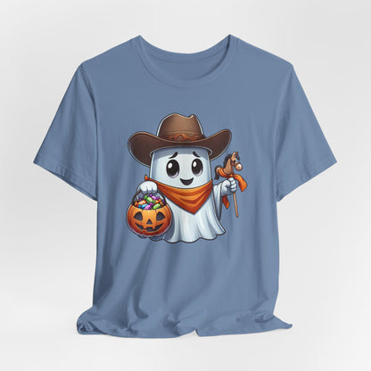 Ghost Cowboy Halloween Shirt, Funny Cowboy Shirt Gift, Spooky Season, Halloween Ghost Tee, Womans Oversized Shirt, Cowgirl Gift