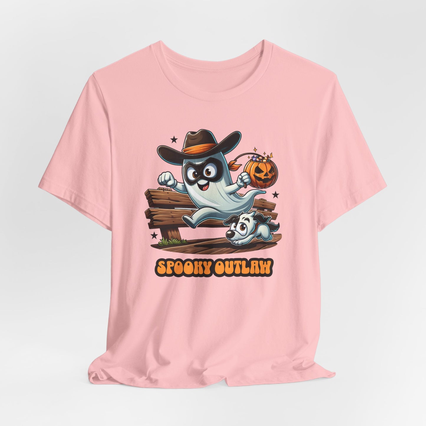 Ghost Spooky Outlaw Halloween Shirt, Halloween Women's Mens Shirt, Cute Halloween Cowboy Ghost Shirt, Trick or Treat Shirt, Halloween Gift