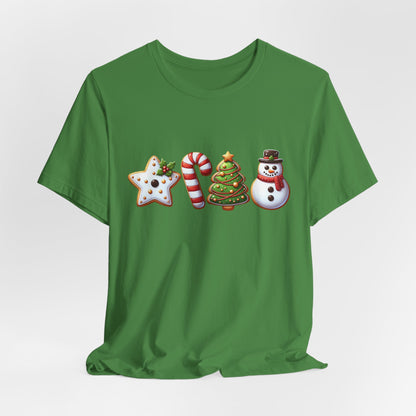 Christmas Cookies T-shirt, Christmas Shirt, Cute Holiday Tee, Womans Christmas Clothing, Santa's Little Helper Shirt, Festive Snowman Shirt