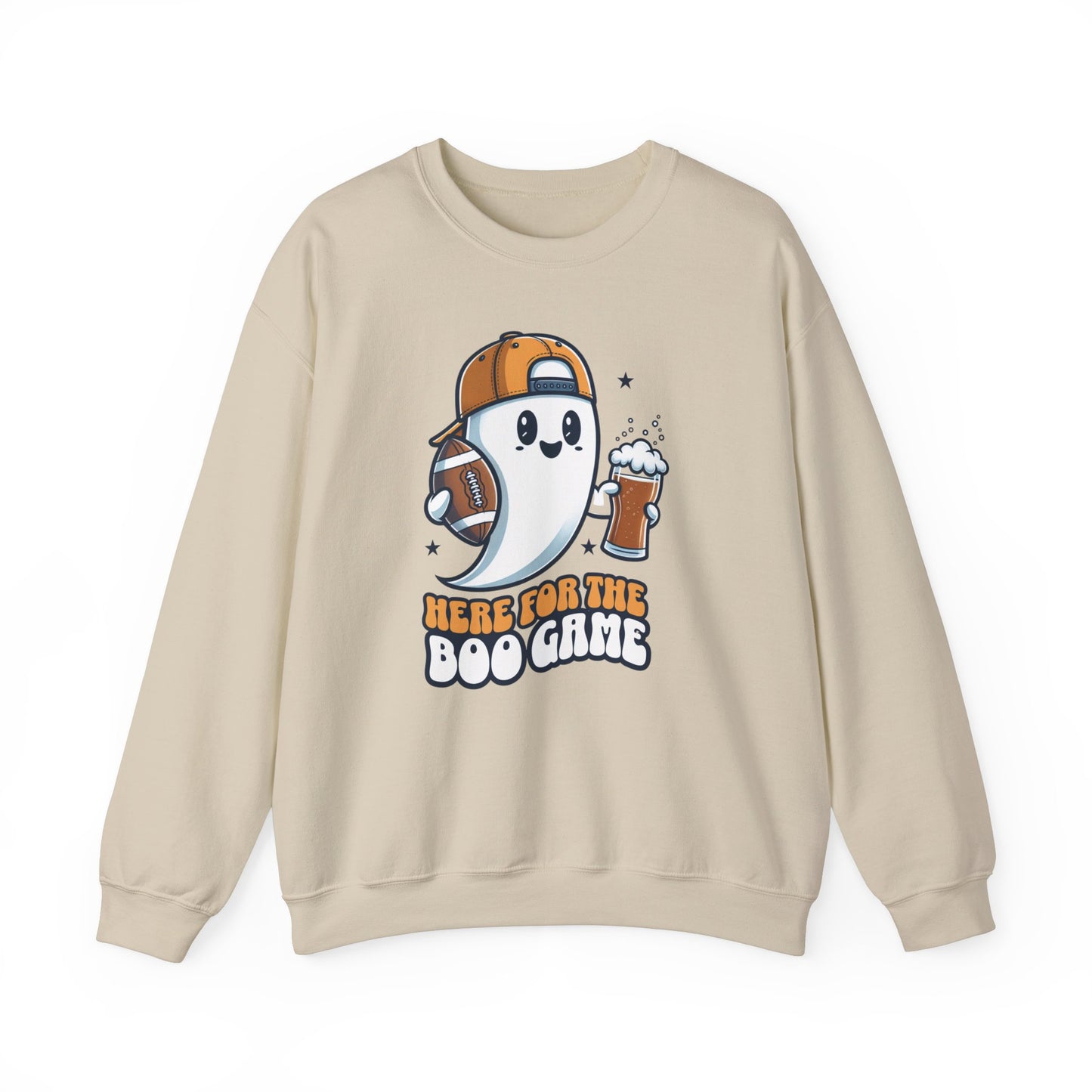 Here For The Boo Game Halloween Sweatshirt, Funny Football Shirt Gift, Spooky Season, Halloween Ghost Sweatshirt, Womans Oversized Shirt