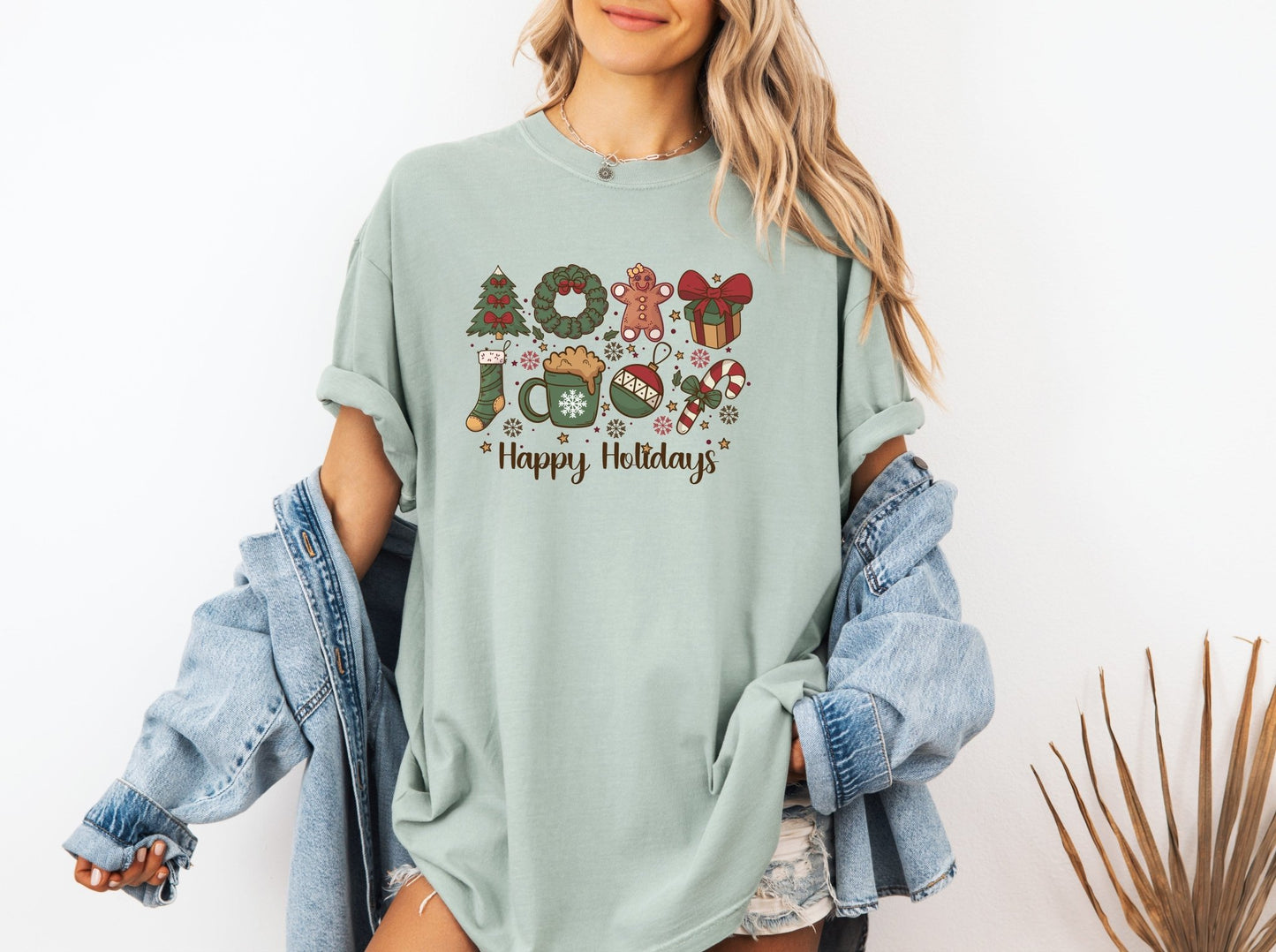 Happy Holidays Shirts, Christmas Tree Shirt, Gingerbread Man Candy Cane Shirt, Christmas Wreath Shirt, Festival Shirt, Merry Ornament Shirt