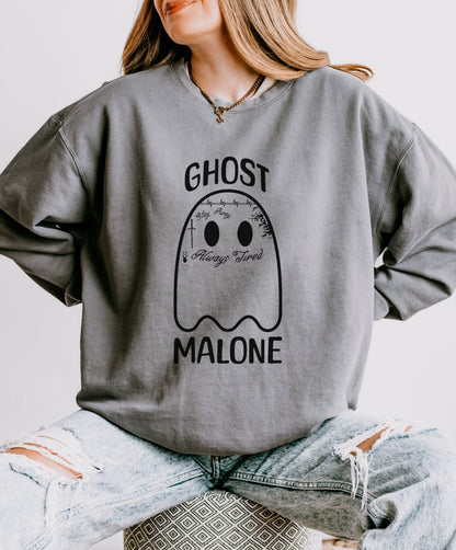 Ghost Malone Halloween Sweatshirt, Halloween Costume, Comfort Colors Sweatshirt, Cute Ghost Sweatshirt, Halloween Gift, Oversized Sweatshirt