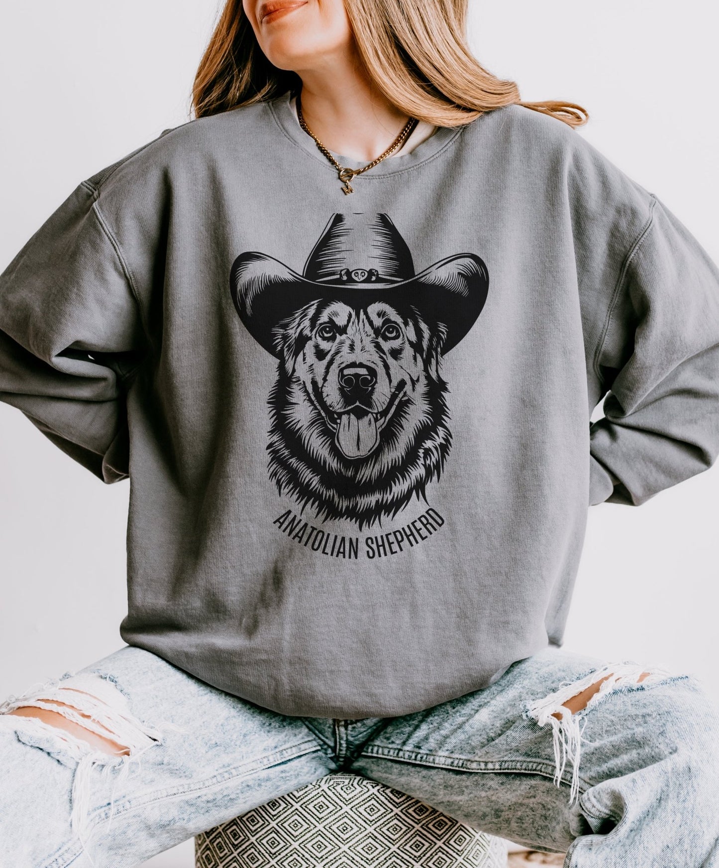 Anatolian Shepherd Cowboy Comfort Colors Sweatshirt