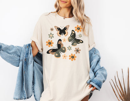 Butterfly Design Womens Comfort Colors T-shirt