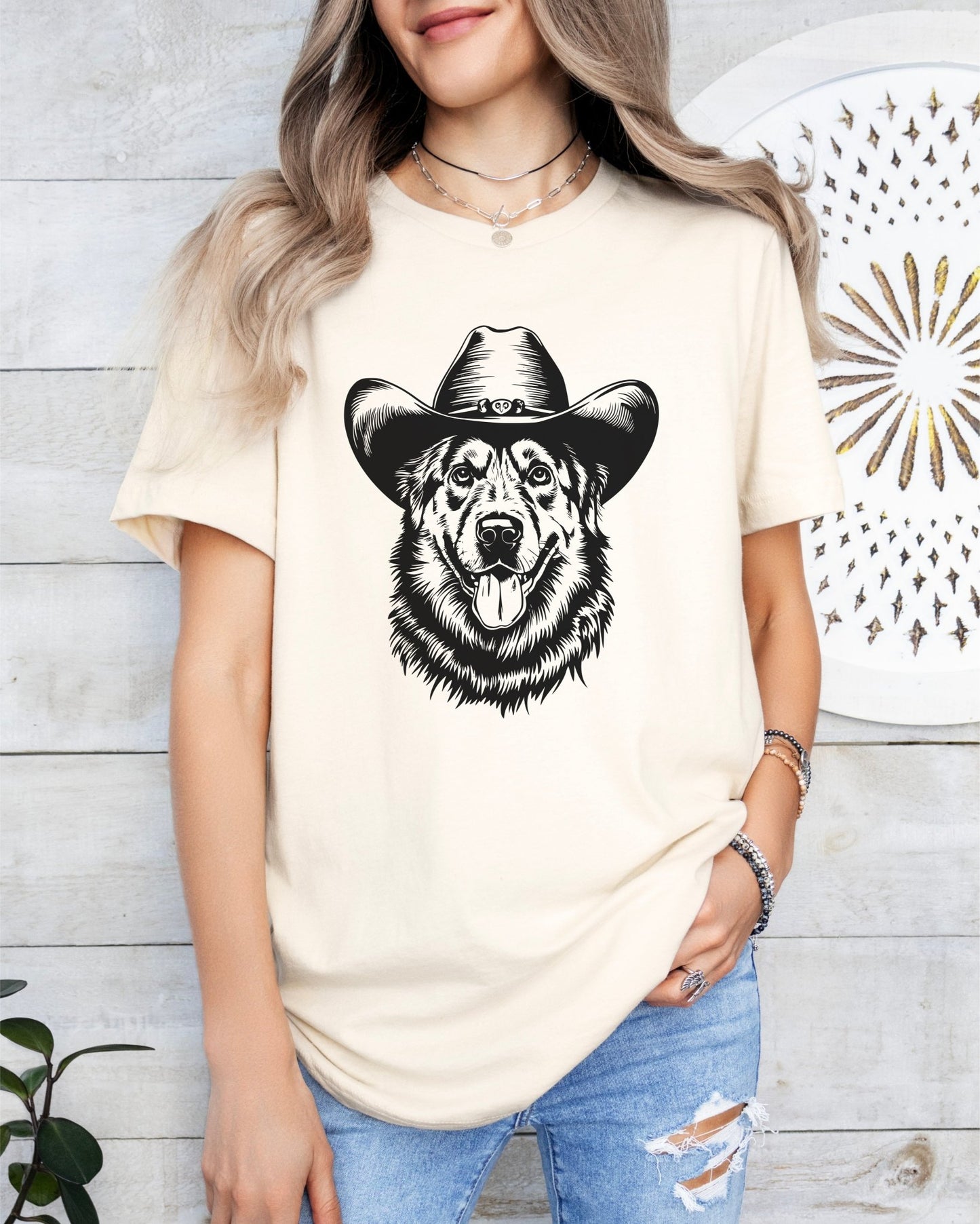 Anatolian Dog Wearing A Cowboy Hat, Anatolian Shepherd Mom Tee, Dog Lover, Anatolian Shepherd Shirt, Dog Mom Gift