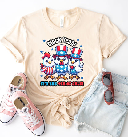 Cluck Yeah! 4th of July Shirt, Patriotic Funny Fourth Chicken Shirt, Fourth of July Shirt, American Flag Tee, USA Independence Tee, US Shirt