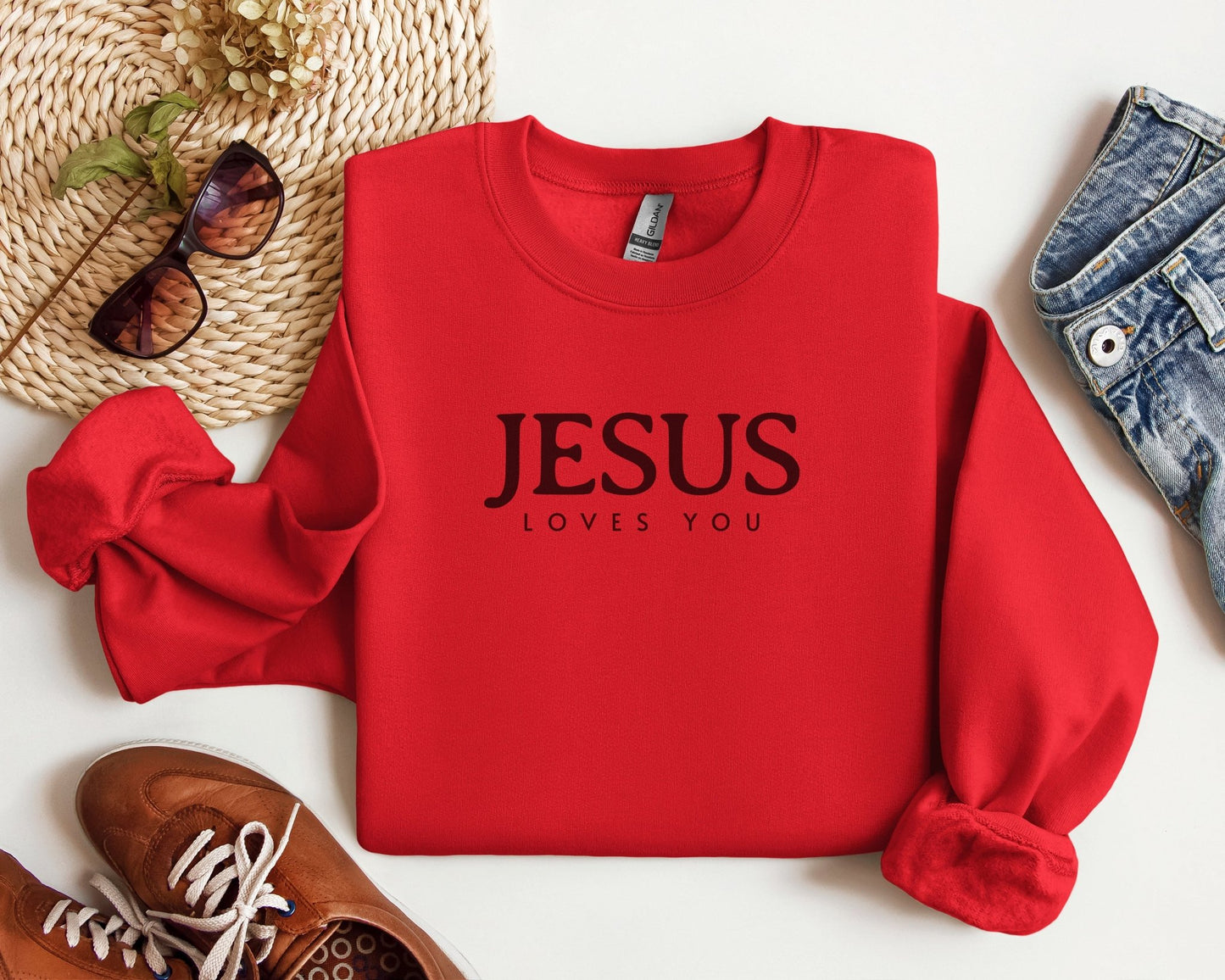 Jesus Loves You Sweatshirt, Jesus Sweatshirt, Bible Verse Sweatshirt, Christian Faith Sweatshirt, Man Woman Pullover Tops, Faith Sweatshirt