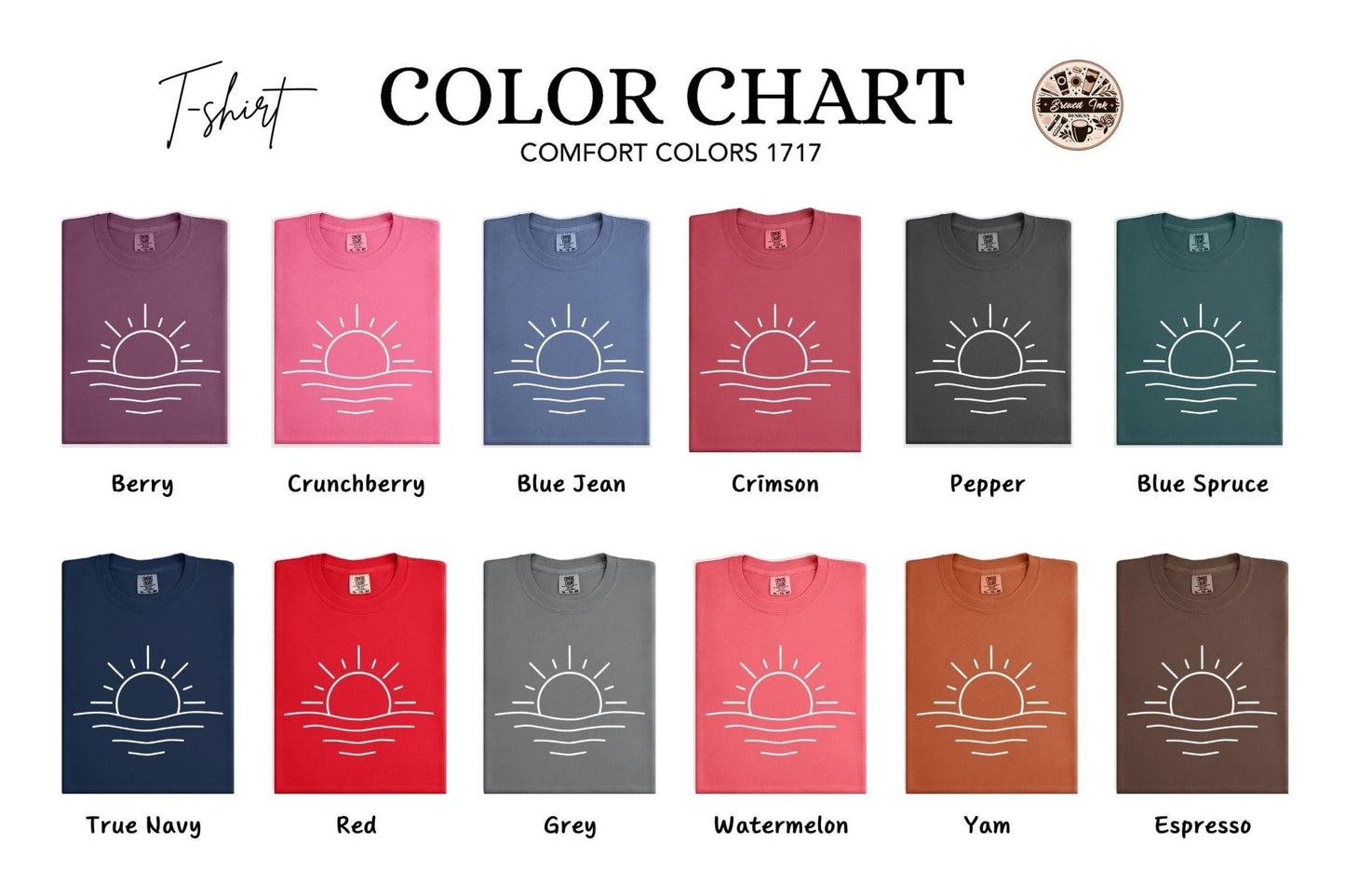 Sun Comfort Colors T-shirt, Garment-Dyed Tee, Soft Sun Shirt, Casual Colorful Top