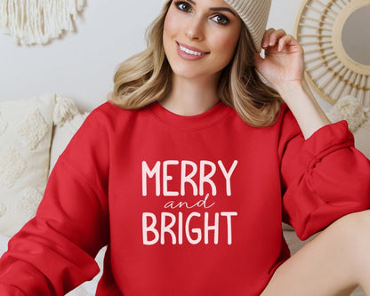 Merry and Bright Sweatshirt, Women's Christmas Shirt