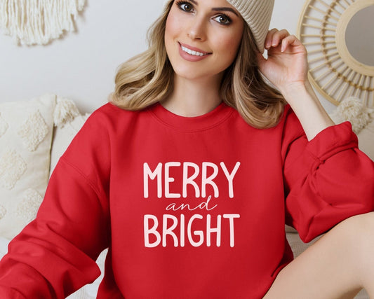 Merry and Bright Sweatshirt, Women's Christmas Shirt